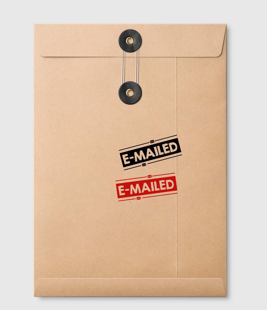 Printtoo E-Mailed Self Inking Rubber Stamp Pre-Inked Office Stamp- Home Office Business Stationery, 47 x 20 mm