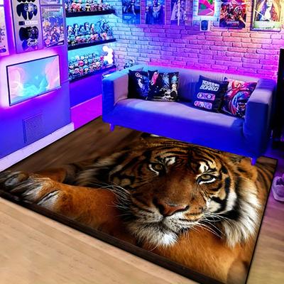 1 Stück Luxus-Küchenmatte mit realistischem Tiger-Druck, weich, verdickt, wasserdicht, rutschfest, ölbeständig, Bodenmatte, Läufer, Teppich