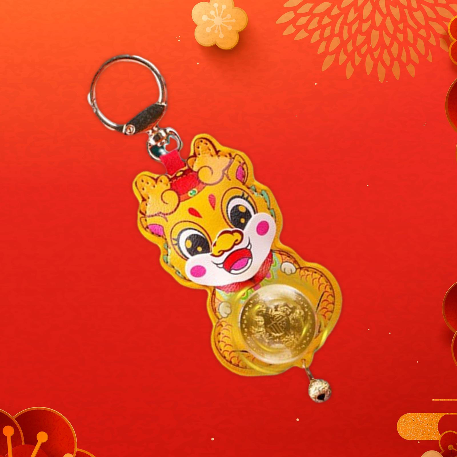 

Брелок с украшением в виде года китайского дракона, подвесные подвески