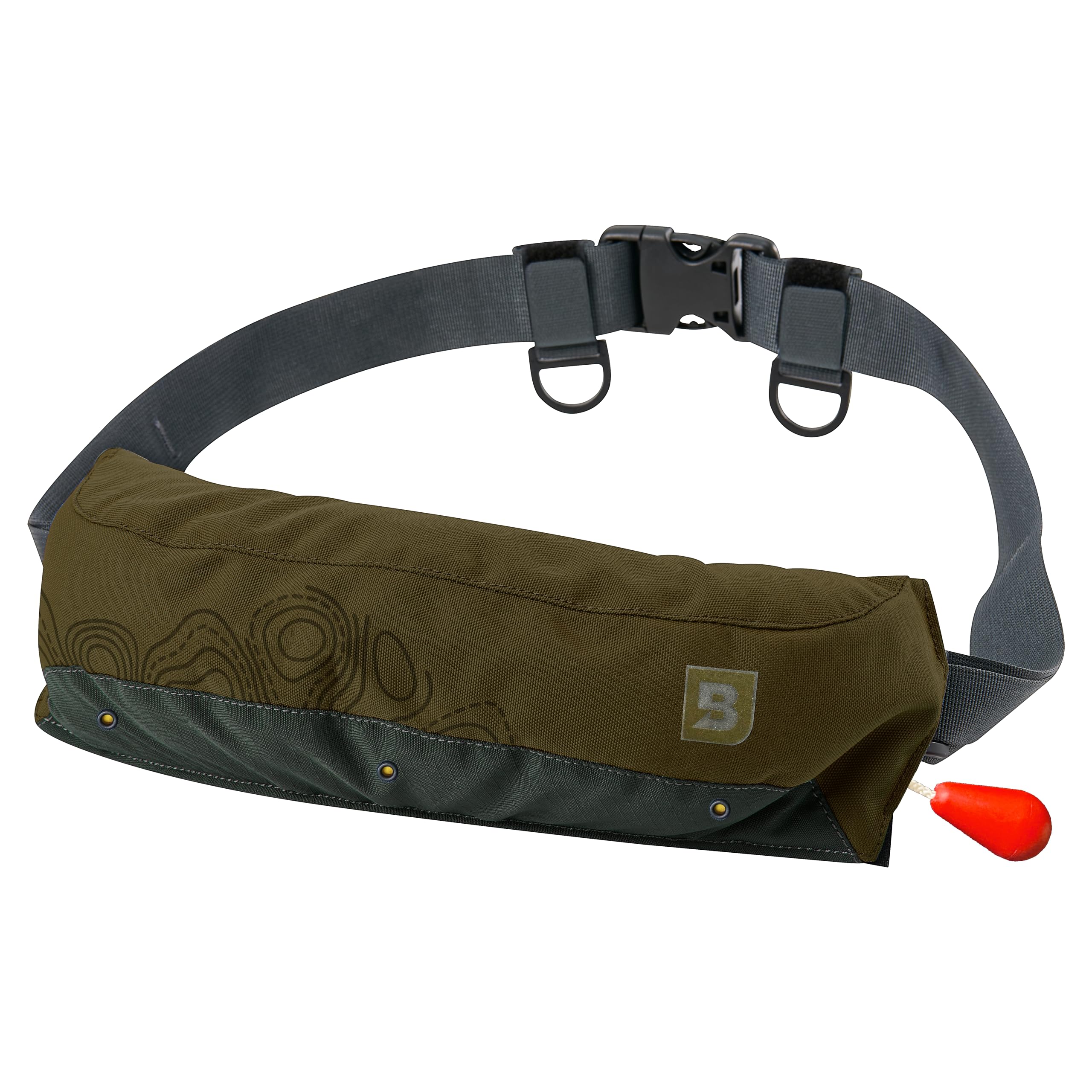 

Bluestorm Re:Morget West BSJ-9330RS Hunter Green Type-Approved Waist Life Jacket with Automatic Inflation, Compact Rail System, Patented