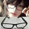Kawaii Fashion Half Square Eyeglass Without Lenses Japanese Anime Y2K Teardrop Cosplay Costume Props Cute Glasses Retro Eyewear