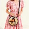 Horse Print Round Shoulder Bag Casual Messenger Bag for Woman Best Gifts 2D Flat Casual Daily Crossbody Bag
