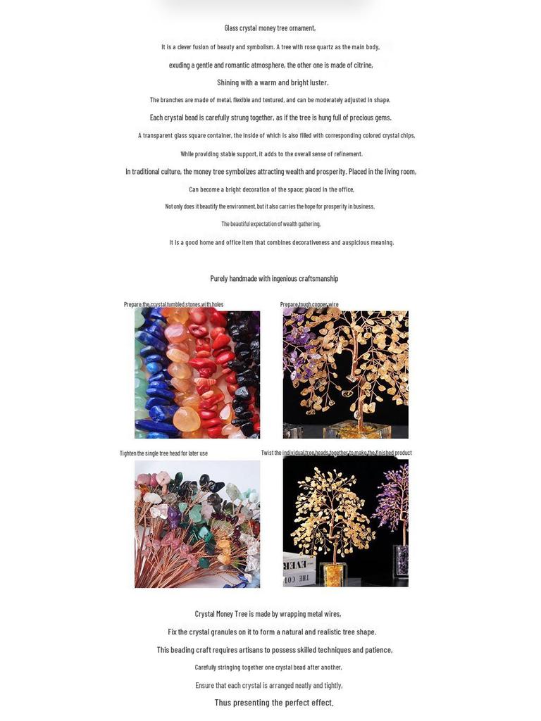 Natural Crystal Money Tree of Life Feng Shui Ornament - Ideal Housewarming Gift