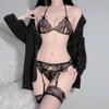 5Pcs Sexy Erotic Lingerie Sets!Lace Bra Set Garter Belt Whit Stockings Set for Women,Lace Bra+Panties +Stockings +Garter Belt Suspenders Lingerie Sets
