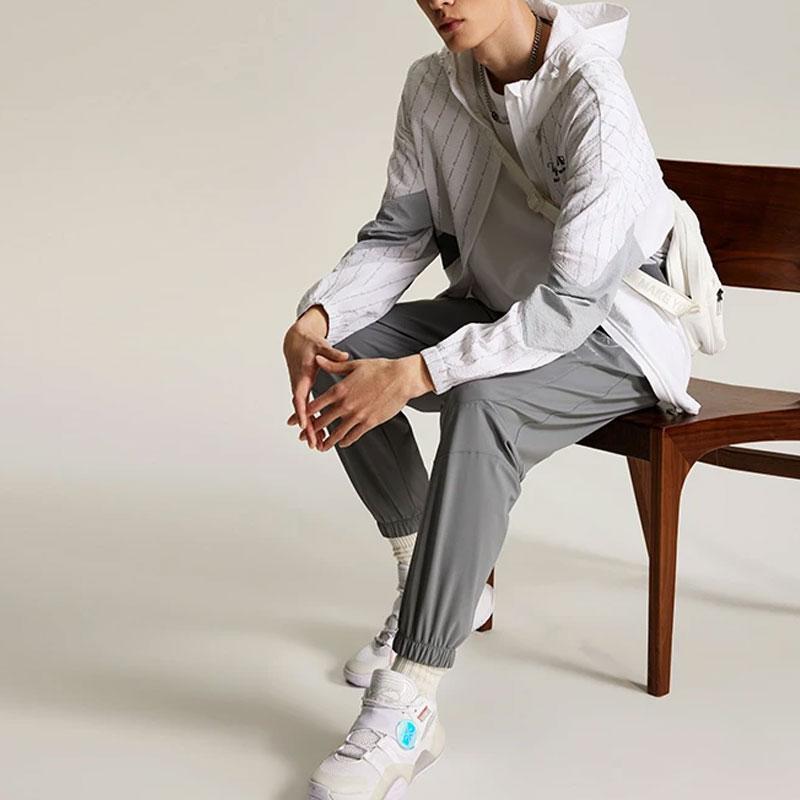 Li Ning Wade Series Solid Color Reflective Ice Feel Sun Protection Knitted Sports Pants Men Bottoms Shadow-Gray AKYU017-4