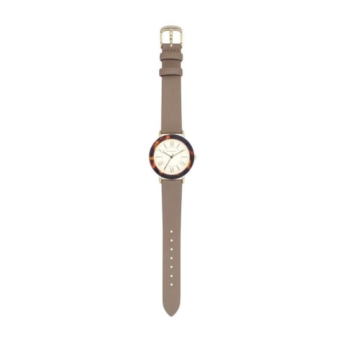 Kalanchoe Round Acetate Bezel Watch H01923S-1 MOC Women's Brown