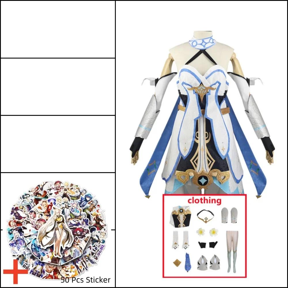 Lumine Bright Cosplay Lumens Costume Alumina Wig Hair Yuanshen Game Impact Traveler Women Clothes Dress Wig Set Party Outfits