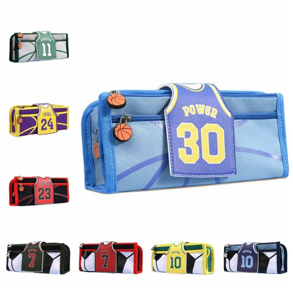 

Football Pen Bag Basketball Pen Box Cartoon Pencil Case Gift Black-Football