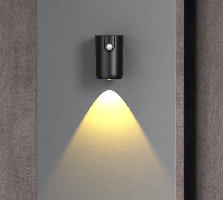 

USB Charging Magnetic Induction Door Human Sensing Spotlights Lamp The Atmosphere Aisle Decorative Door Wall Lamp 0-5W&3000K-4000K-6500K чорний