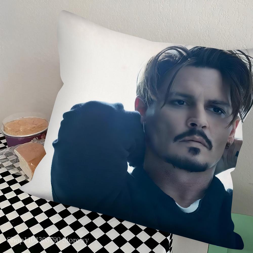 J-Johnny Depp Pillow Case Square Pillow Bedroom Sofa Leisure Comfort Cushion Car Living Room Home Decoration