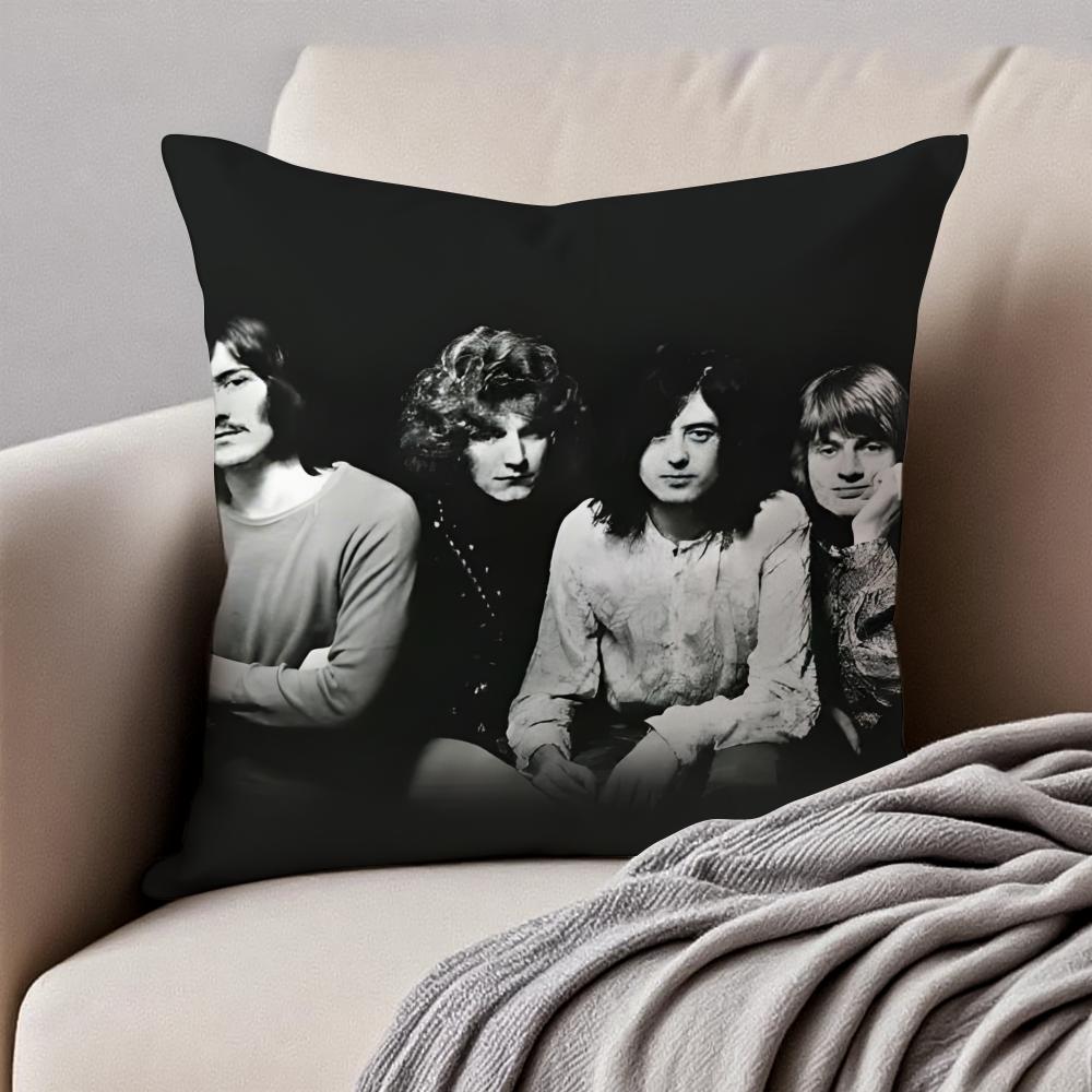 Rock British Rock Band Led Zeppelin Cushion Cover Pillowcase Antidustmite Invisible Zipper Short Plush Sofa Cushion