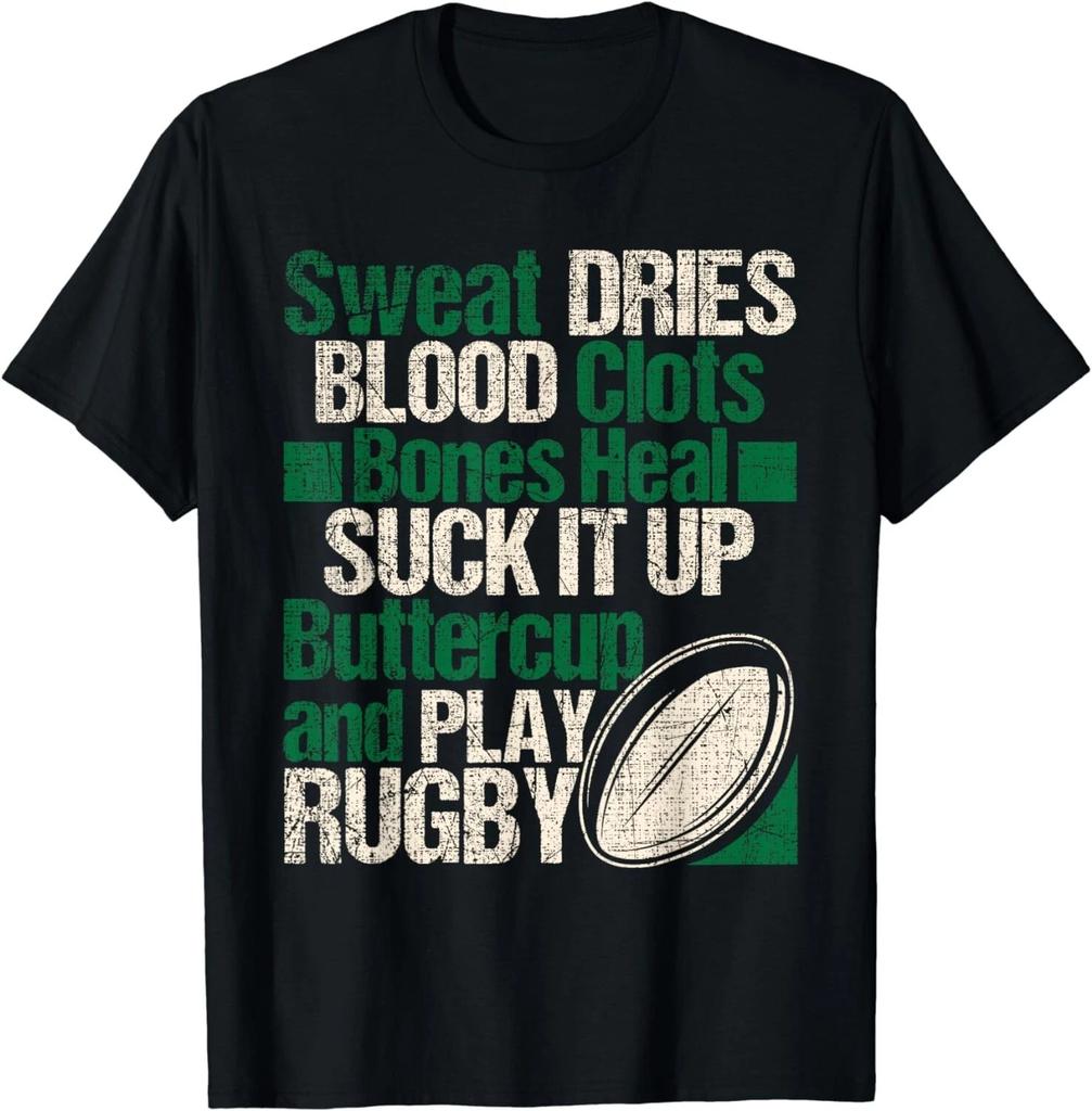 Sweat Dries Blood Clots Bones Heal - Funny Rugby Quote Gift Unisex T-Shirt