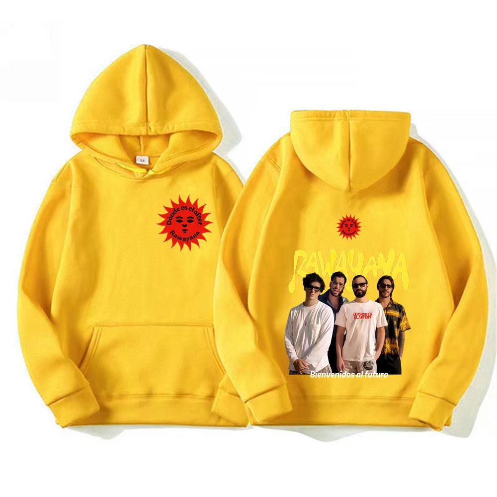 Rawayana Album Tour Print Sweatshirts Men Women Vintage High Street Hoodie Loose Comfort Long Sleeve Hoodies