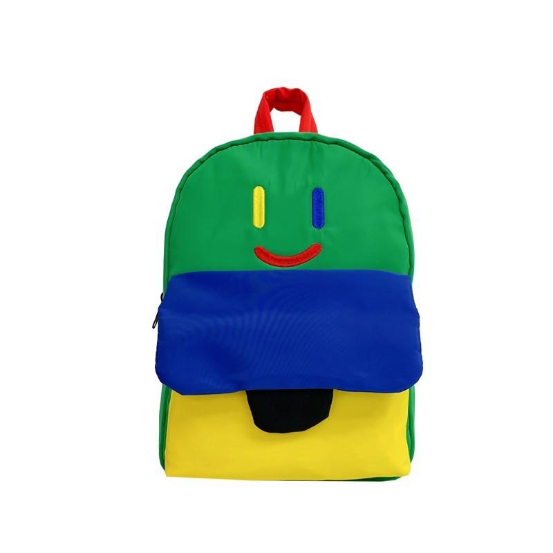 

Adorable Cartoon Smiley Face Backpack For Kids Stylish Durable And Breathable Design BlueGreen