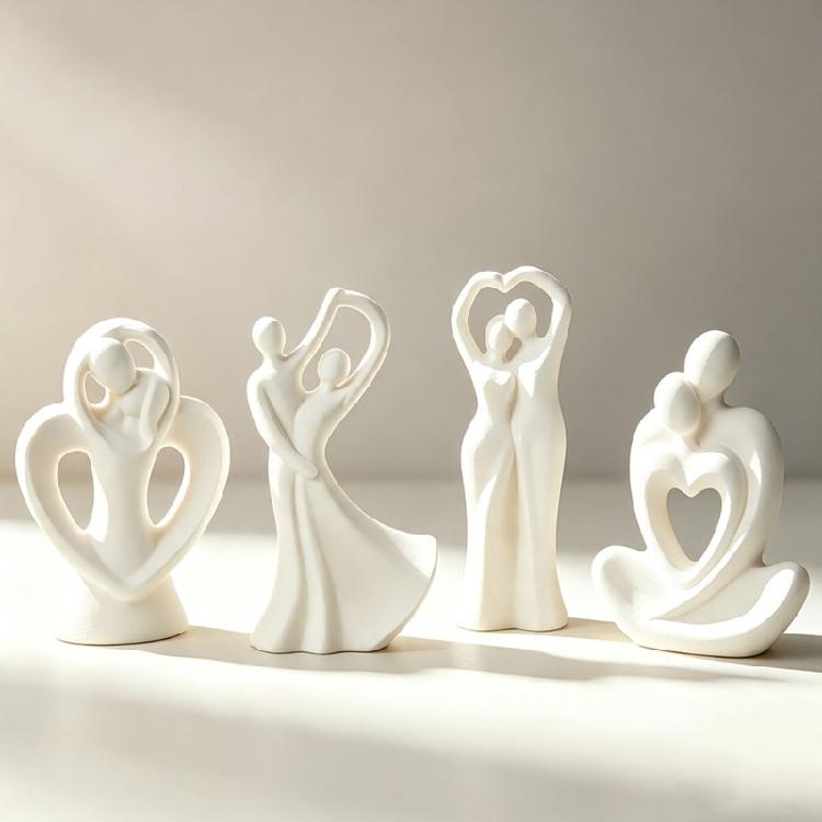 Flexible Figure Casting Forms, 4 Piece Couple Theme Set for Candle Projects with Gypsum Epoxy and Paraffin Pouring Use for Display Work