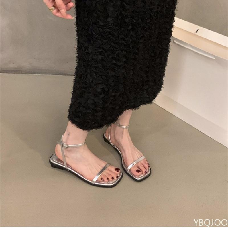 Moda Modne damskie sandały na plażę na wakacje na świeżym powietrzu lato minimalistyczne jednoczęściowe sznurowane płaskie buty wygodne buty z odkrytymi palcami