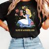 Alice In Wonderland Tshirt Parentchild Clothing Casual Cotton Short Sleeve Travel and Unisex Women Kids Unisex Oversized