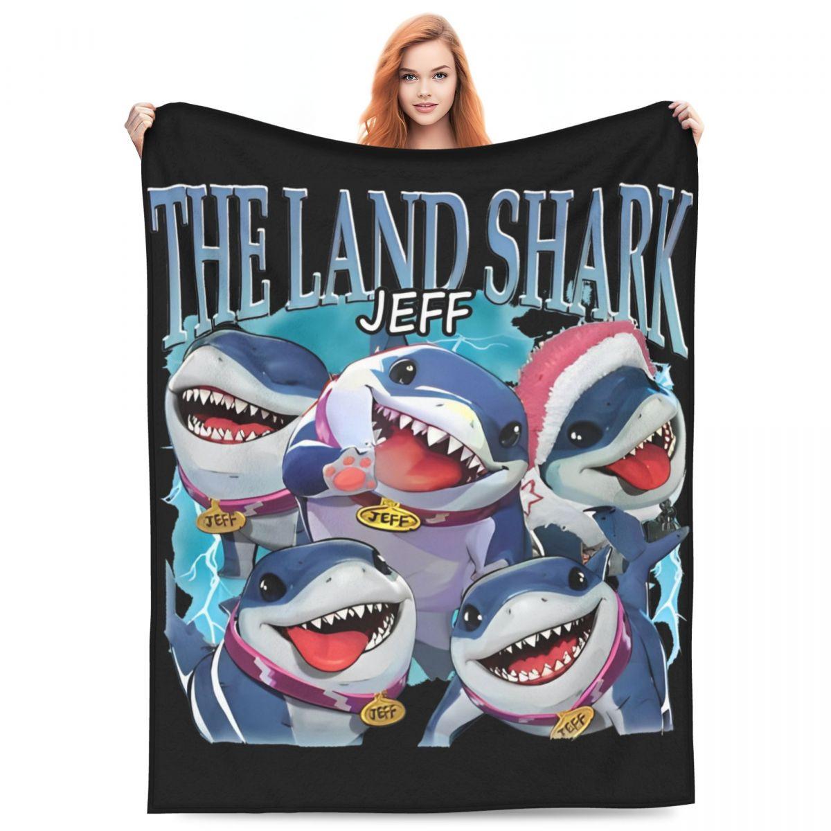 Marvel-Rivals Джефф Акула-Землерой Винтажное Одеяло Фланелевое Летнее Видеоигра Портативное Ультра-Мягкое Плед для Дивана Ковер Кусок 30x40in