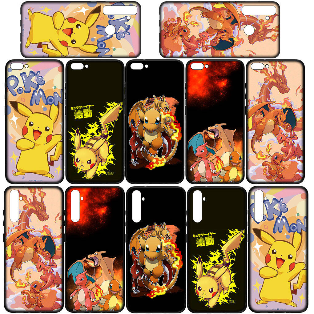 Phone Case for iPhone 17 16 15 Plus Xiaomi Poco F8 F7 X7 X6 M8 C85 C75 C71 Redmi Note 14 12 11 13 Pro Max A4 14C 13C 15C Charmander Pokemon GO Pikachu