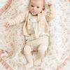 Breathable Cotton Baby Blanket Newborns Bath Towel with Delicate Floral Pattern Stylish Nursery Essential 90x100cm
