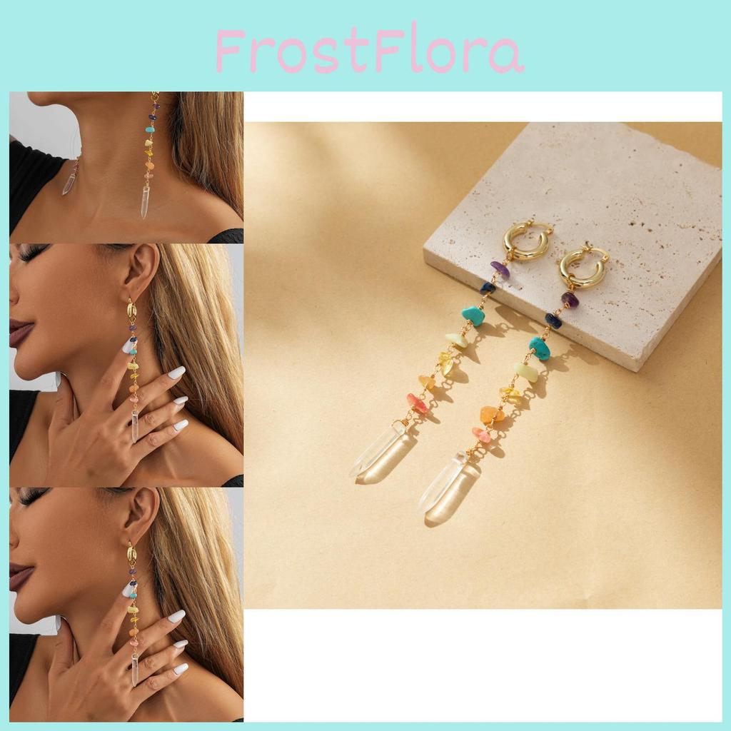 Fall Stylish 2023 Fashion Colorful Irregular Natural Stone Earrings For Urban Women