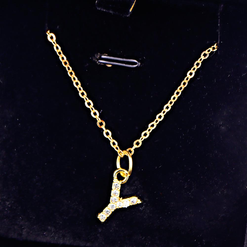 Kpop Shining A-Z Letter Pendant Charm Necklace 26 Initial Alphabet Name Golden Clavicle Chain Party Valentine's Day Jewelry Gift