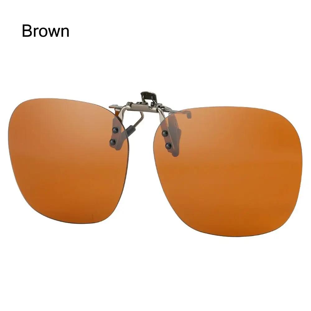 Clip-On Sunglasses Convenient Flip-Up Metal Clip Sun Glasses For Women Men Glasses Rimless Polygonal Shades