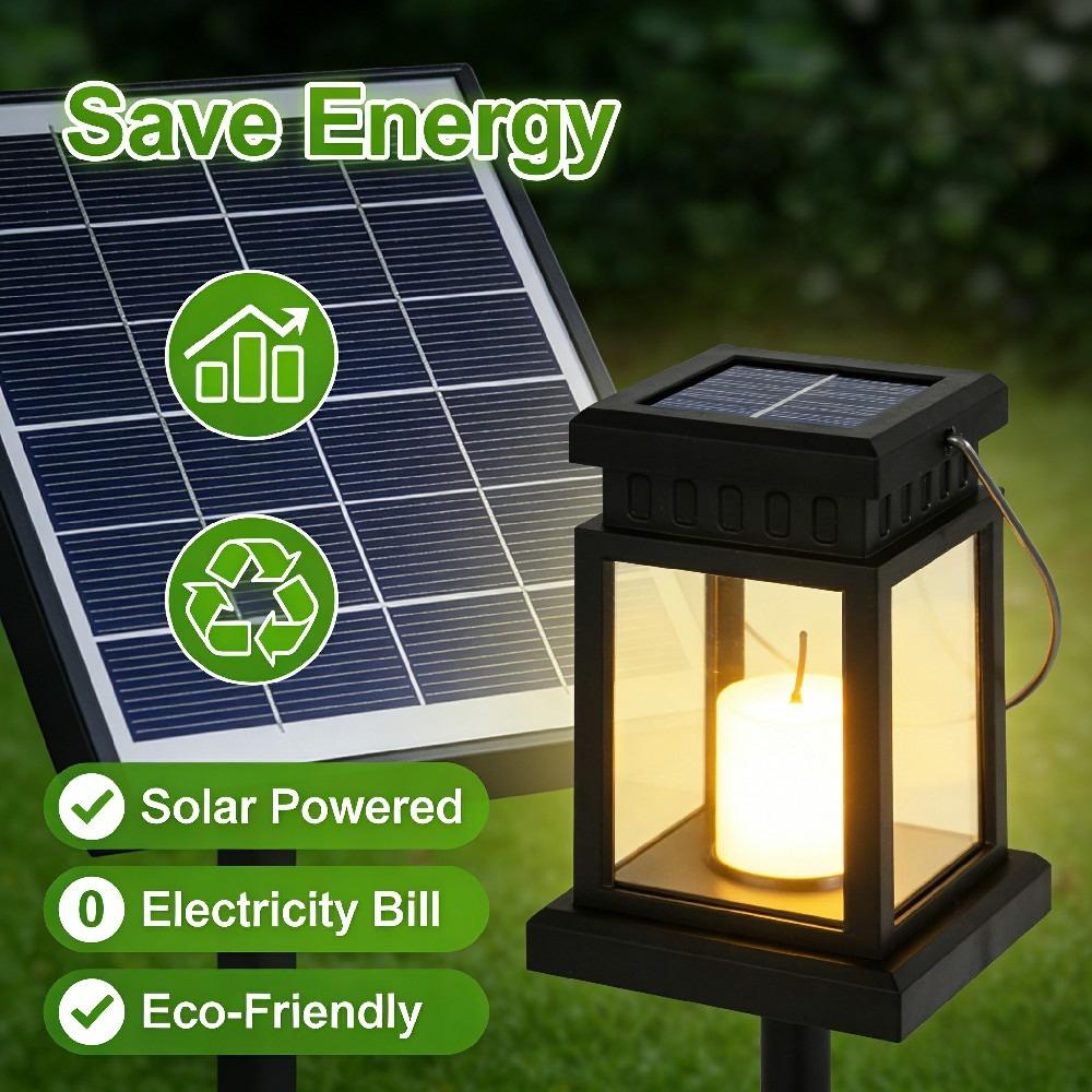 Solar Garden Lights Outdoor Decorative Ground Insert Lantern Warm Atmosphere Solar Powered Landscape Lamp for Yard Patio Christmas Holiday Decoration