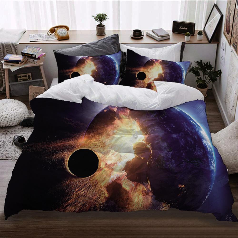 Cosmic Interstellar Wind Bed Three-Piece Set Four-Piece Digital Printing Quilt Cover Pillowcase