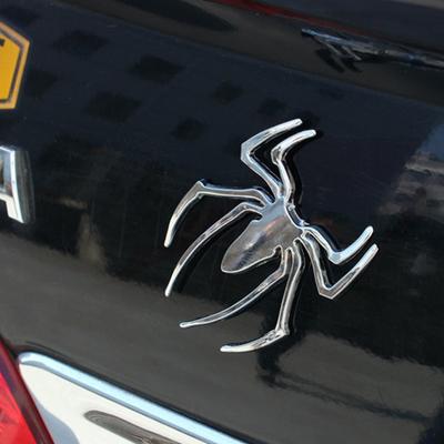 3D Araba Çıkartmaları Metal 3D Örümcek Araba Logosu Altın/Gümüş Araba Şekillendirme Aksesuarları Metal Çıkartma Krom Örümcek Rozeti Amblem Süsle