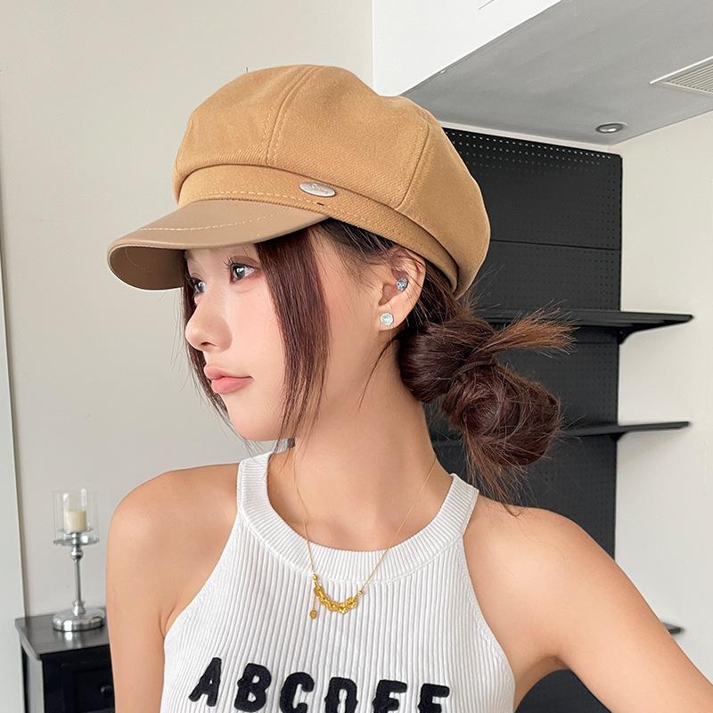 

Осенне-зимний шерстяной берет женский корейская версия универсальная кепка, подчеркивающая лицо, модная ретро британская универсальная восьмиугольная шляпа (54-58cm)