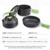 Camping cookware set, portable outdoor cookware, lightweight hiking picnic equipment, cooking kettle pot set tableware