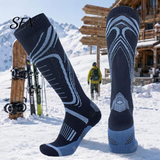 Thermal Ski Socks Soft Cotton for Men, Thickened Snowboard Socks, Breathable Non Slip Daily Moisture Wicking Athletic Outdoor Sports and Wear