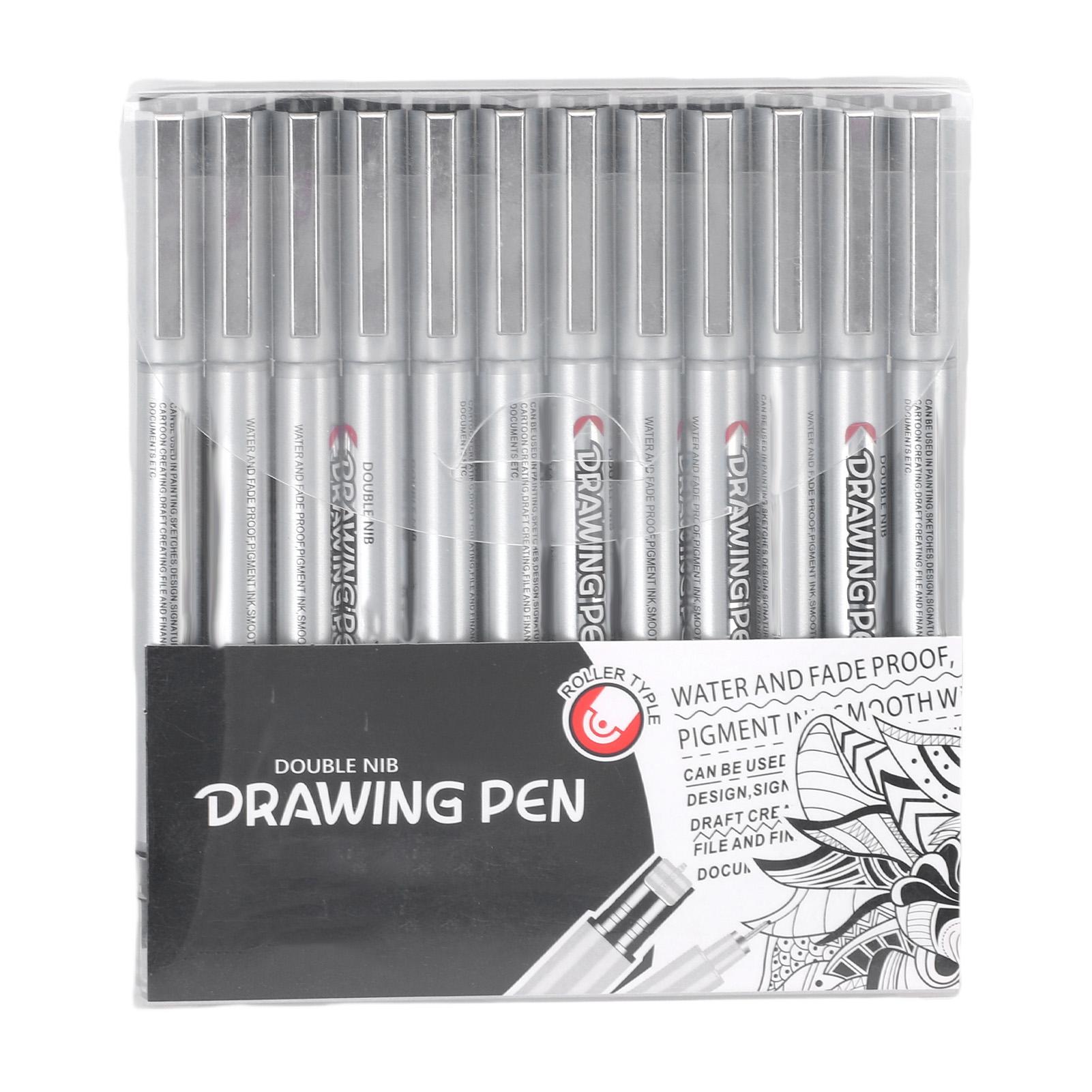 

12 шт. Микролинеры с тонким наконечником Черные Рисование Водостойкие Архивные Чернила Маркеры Эскиз Контур