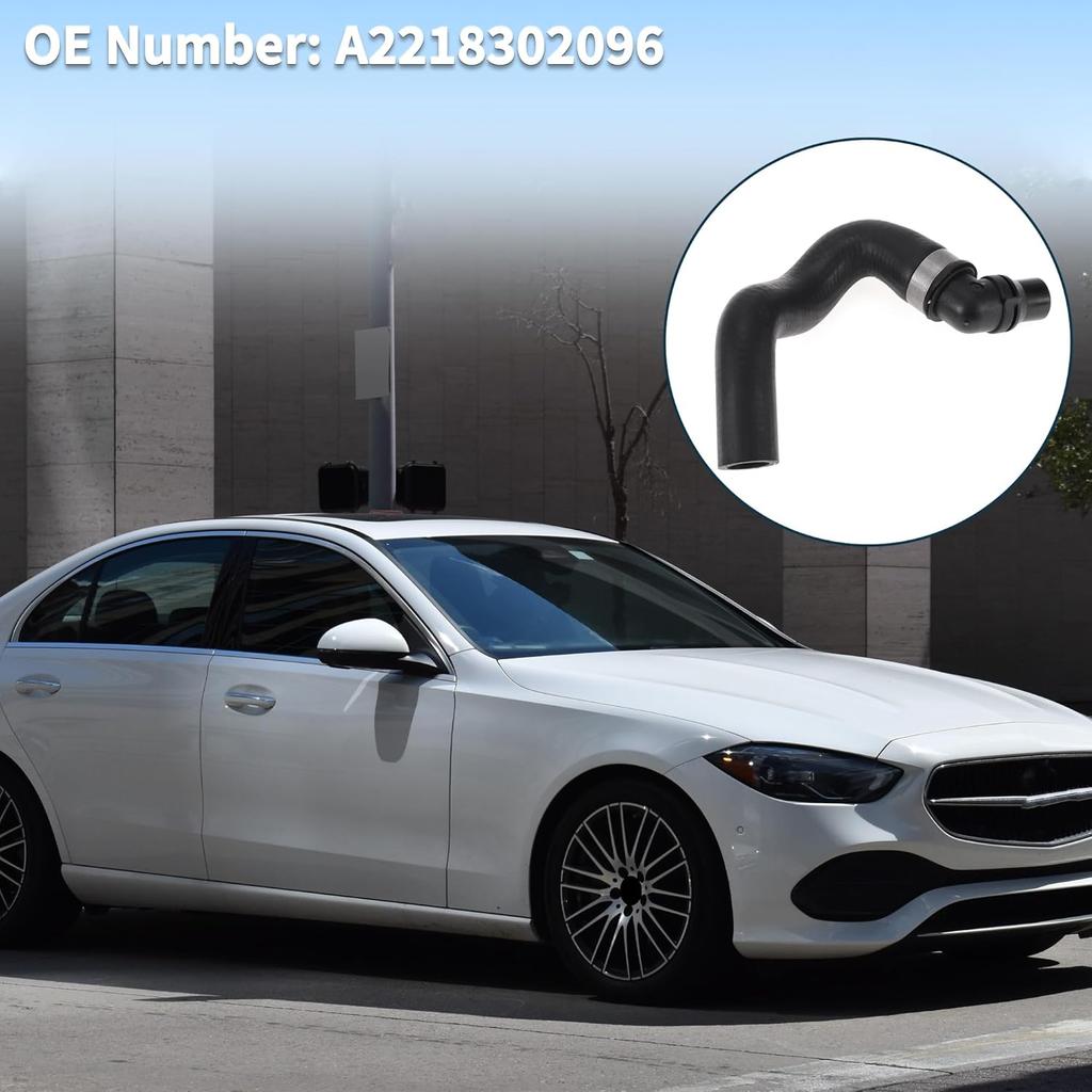 Radiator Coolant Hose for Mercedes-Benz S550 2007-2011 CL550 2007-2010 Good Sealing No.A2218302096 Engine Water Cooling Pipe Cooling Pipe Black 1 Pc