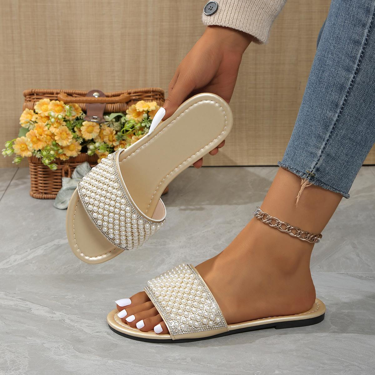 

Блестящие летние тапочки женские новые плоские пляжные тапочки женские уличные туфли роскошные дизайнерские сандалии больших размеров женские шлепанцы 37