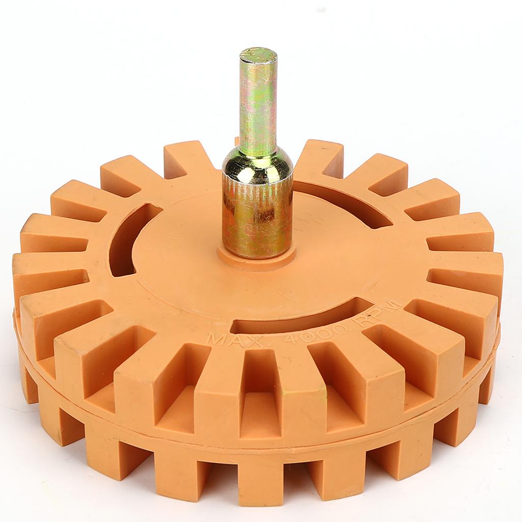 4in Rubber Eraser Wheel Sticker Film Glue Remover Pneumatic Decal Paint Cleaner Disc 25mm Diameter