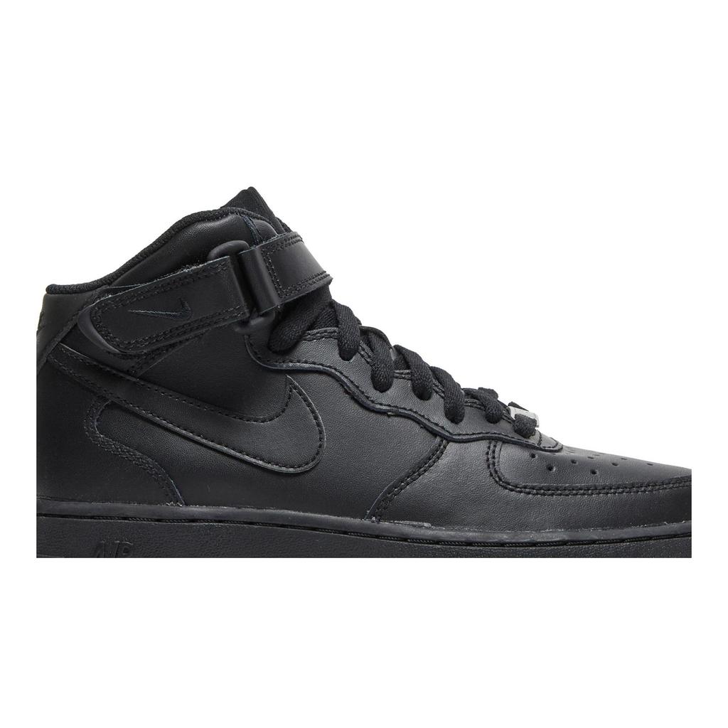 Nike Air Force 1 Mid LE Grade School 'Triple Black' (Unisex) Black / Black / Black Kids' Skateboarding Shoes DH2933 001