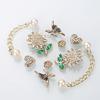 Set di Ciondoli Scarpe Cuore Girasole Lucido Moda Estiva Catena di Perle Zoccoli Sandali Accessori Decorazioni Scarpe Staccabili Fai da Te