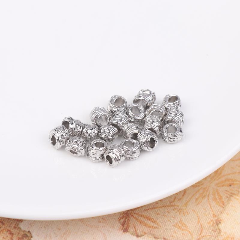 

20 шт. Позолоченные 18 карат бусины-разделители с неровными полосками для изготовления браслетов, аксессуары для DIY-украшений Silver