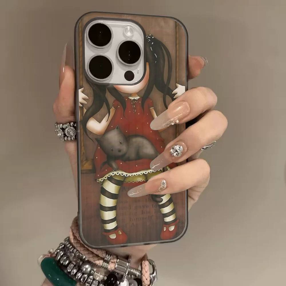 

Japan Santoro G-Gorjuss Phone Case For IPhone 17 16 15 14 13 12 11 Corrugated Frosted Soft Cover Anti-Slip iPhone 15