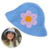 Popular Crochet Flower Fisherman Hat for Adult Female Handmade Knitted Skull Hat InsStyle Hat Girl Casual Bucket Hat