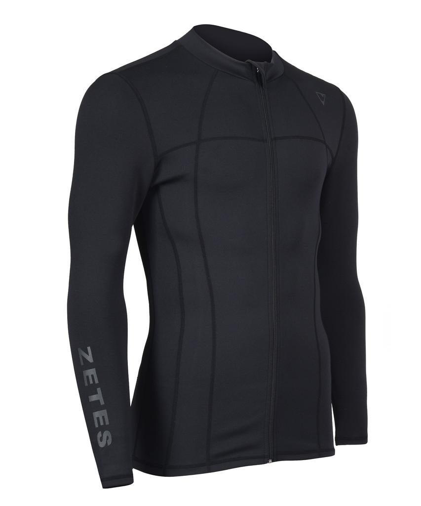 Jeteseu Men'S Air Cushion All Black Slim Fit Zip-Up Rash Guard M_3A884