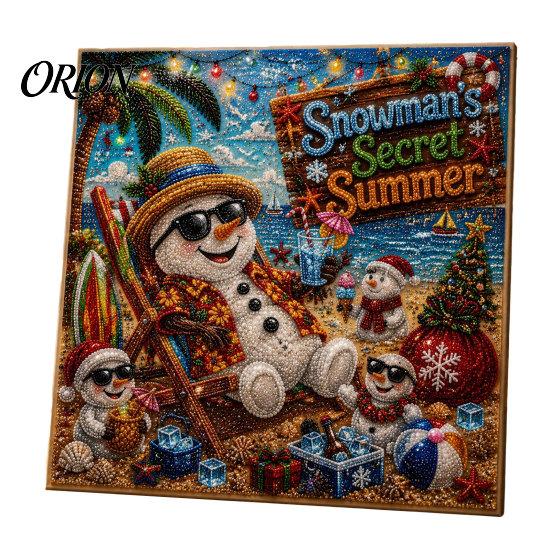 Christmas Faux Pearl Painting Kit Xmas Art Kit, Santa Claus Reindeer DIY Holiday Projects for Families Sparkling 3D Festive Wall Craft Adults, Winter