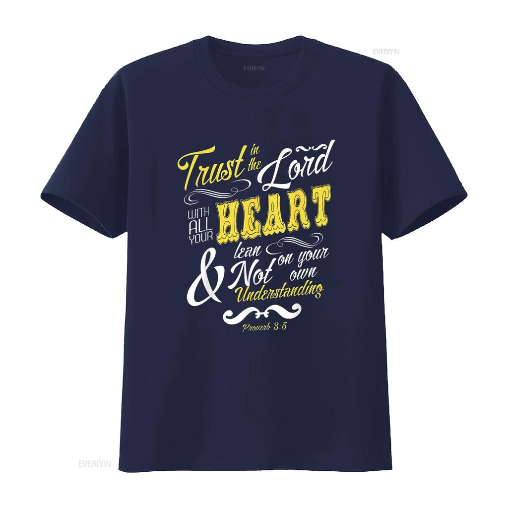 Trust In The Lord With All Your Heart Bible Verse T Shirt Vintage Washed Stretched Soft Comfortable Top For Everyday Wear