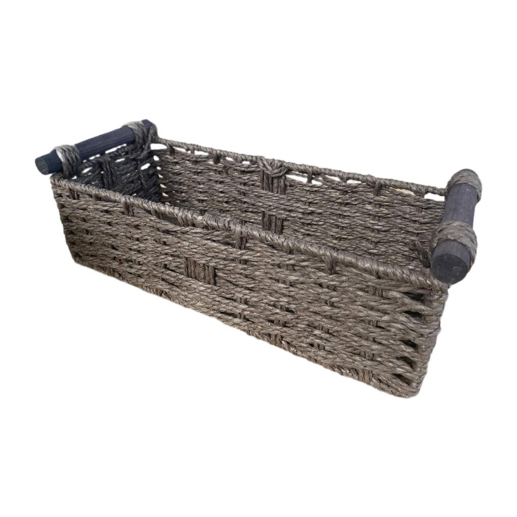 Storage Basket Decorative Shelf Basket Handwoven Container Cabinet Organizer Bin