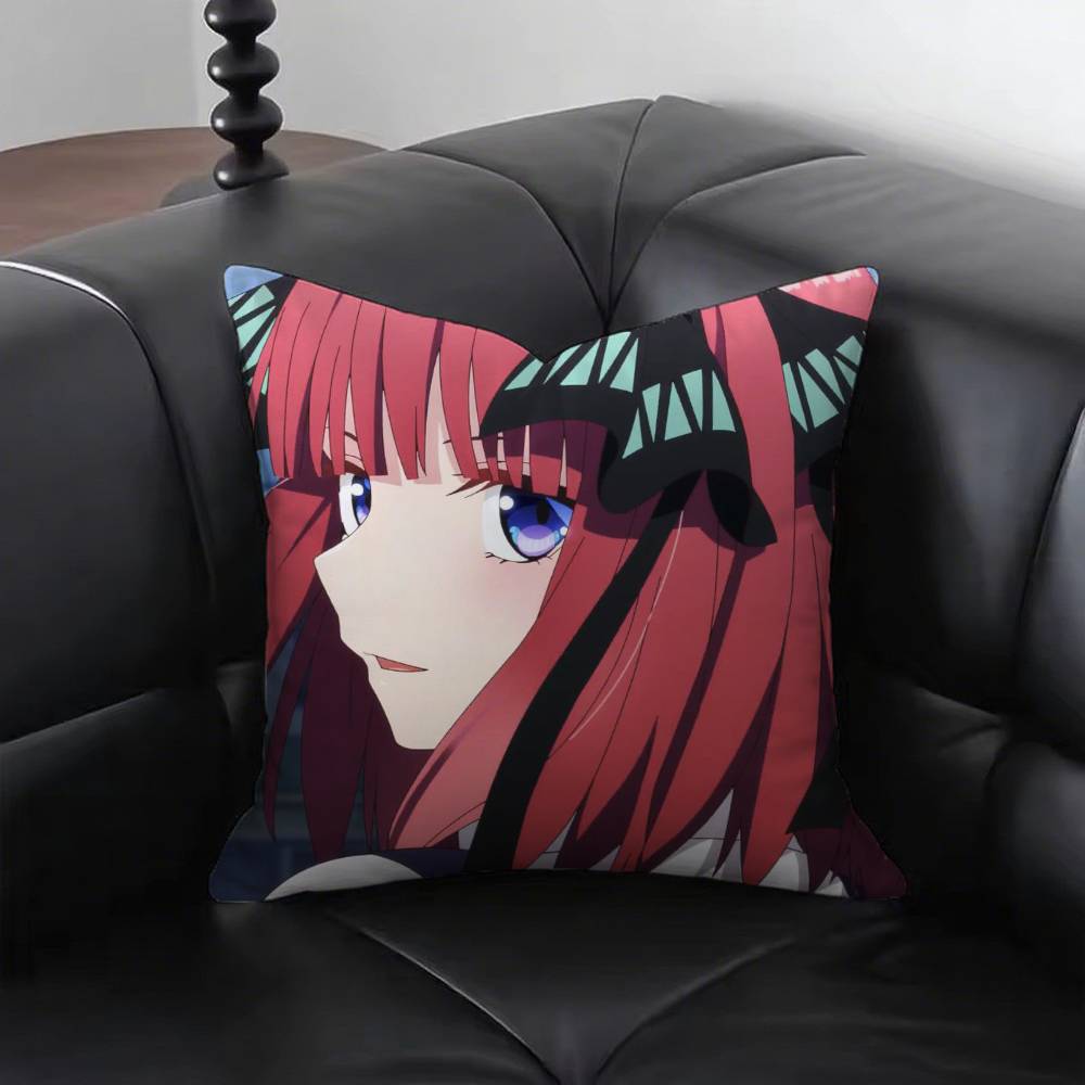 Nakano Nino LOVE Anime The Quintessential Quintuplets Pillow Case Fashion Square Pillowcase Sofa Room Ins Decoration Leisure