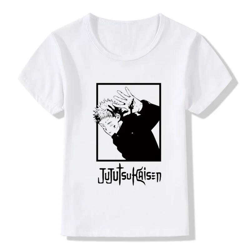 Anime Jujutsu Kaisen Cartoon Print Kinder T-Shirts Kinder T-Shirt Damen T-Shirt Jungen Oberteil Erwachsene Kinder Eltern-Kind Männer Baumwolle T-Shirt