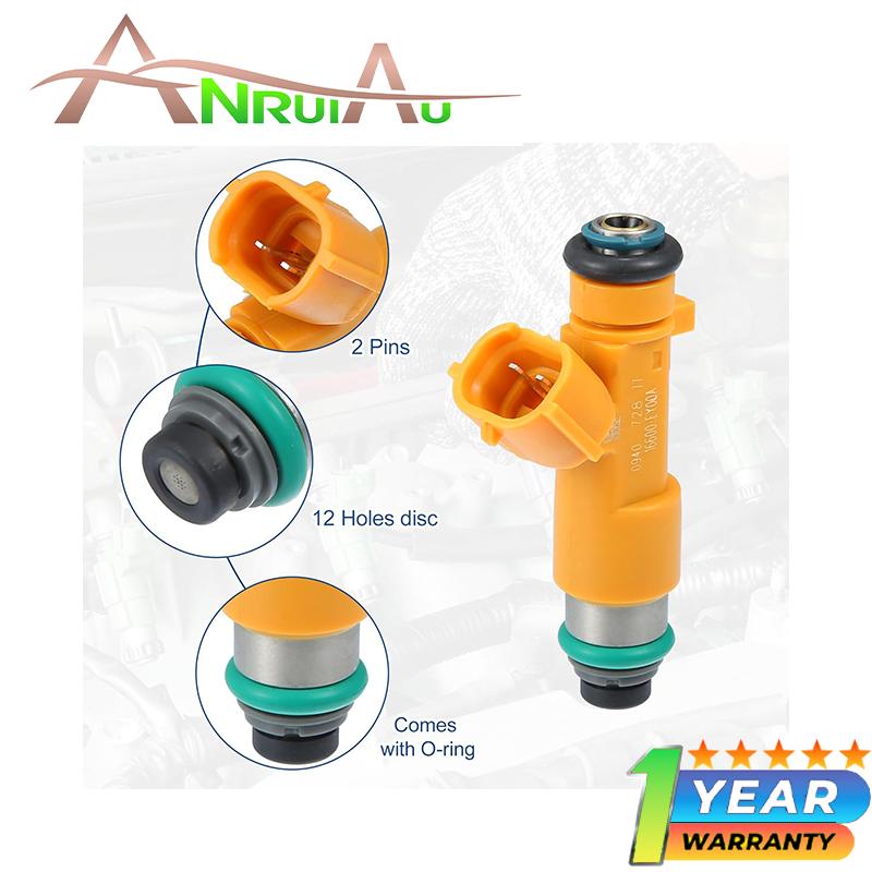 6PCS Fuel Injector Nozzle Compatible with Infiniti EX37 FX37 G37 M37 Q40 Q50 Q60 Q70 Q70L QX50 QX70 3.7L V6 2008- 16600EY00A