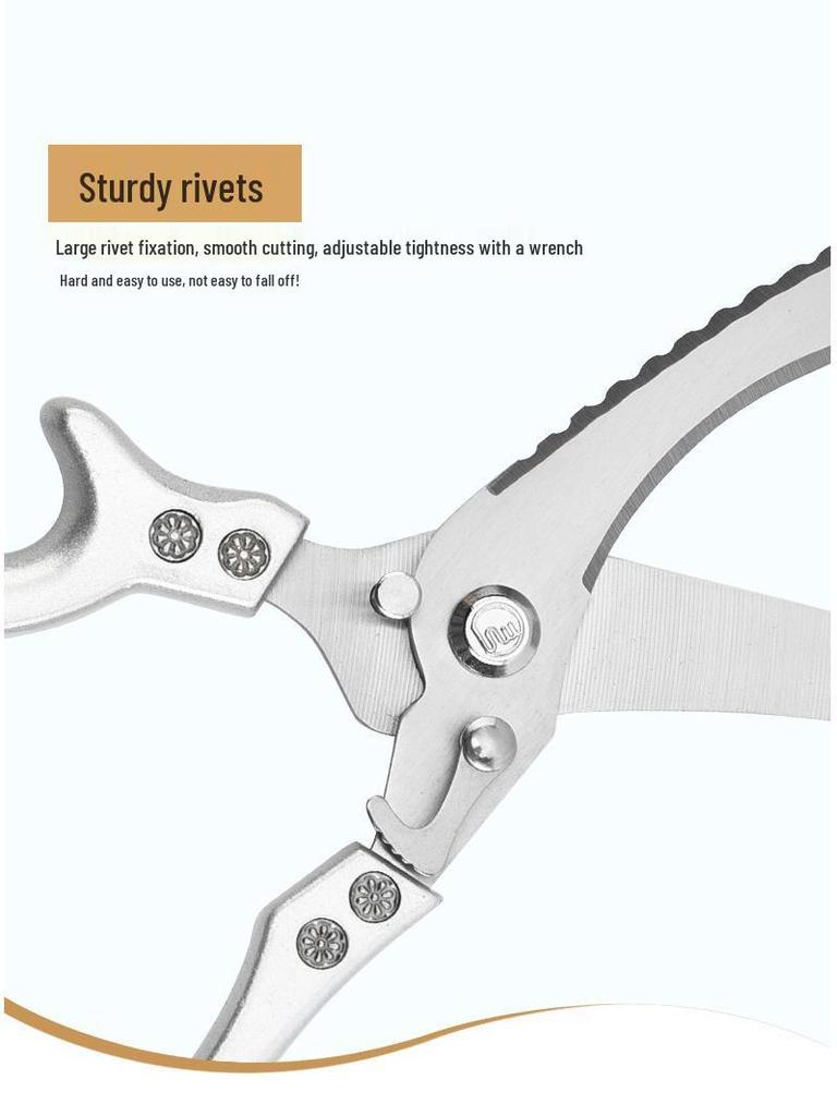 Multifunctional Kitchen and Bone Shears with Plastic and Aluminum Handle